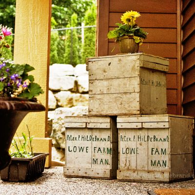 Antique egg crates hand-crafted by my husbandâ€™s grandfather