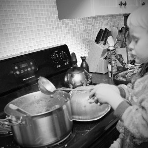 child cooking