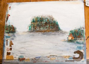 Mixed Media painting of island