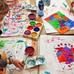 Each child had creative and colourful ideas for his or her painting