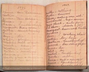 1906-1907 Christmas list