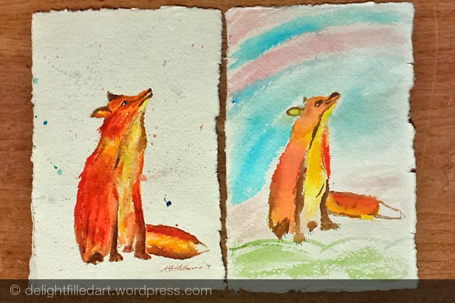 fox watercolour paintings