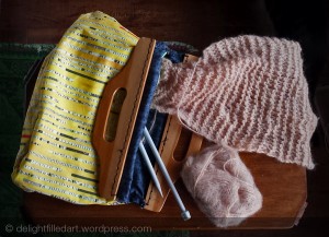 handmade knitting tote