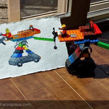 Painting my son’s LEGO inventions