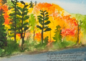 fall forest watercolour painting